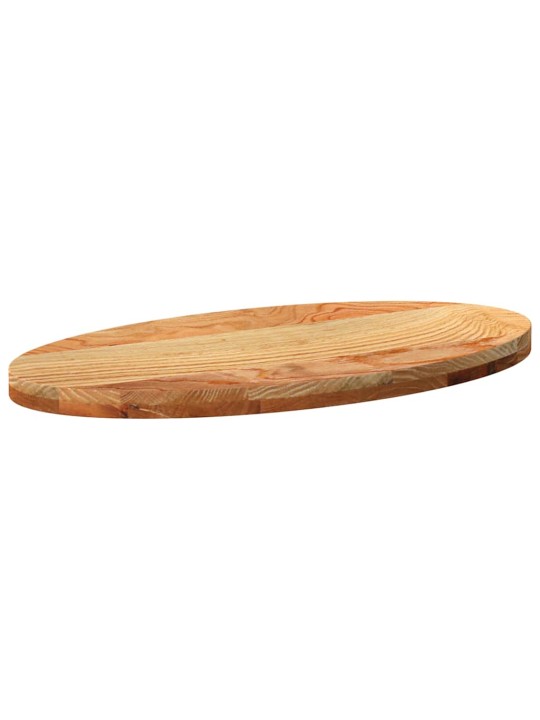 Pöytälevy vaaleanruskea 80x40x4 cm massiivipuu tammi soikea