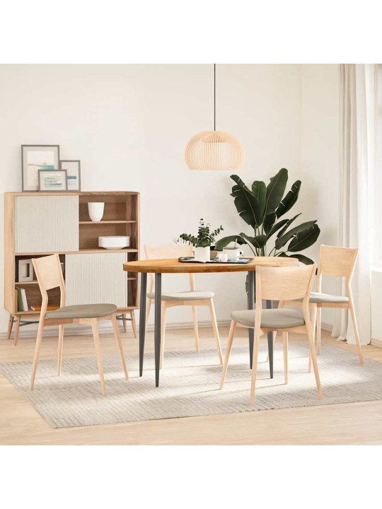 Pöytälevy vaaleanruskea 120x60x4 cm massiivipuu tammi soikea