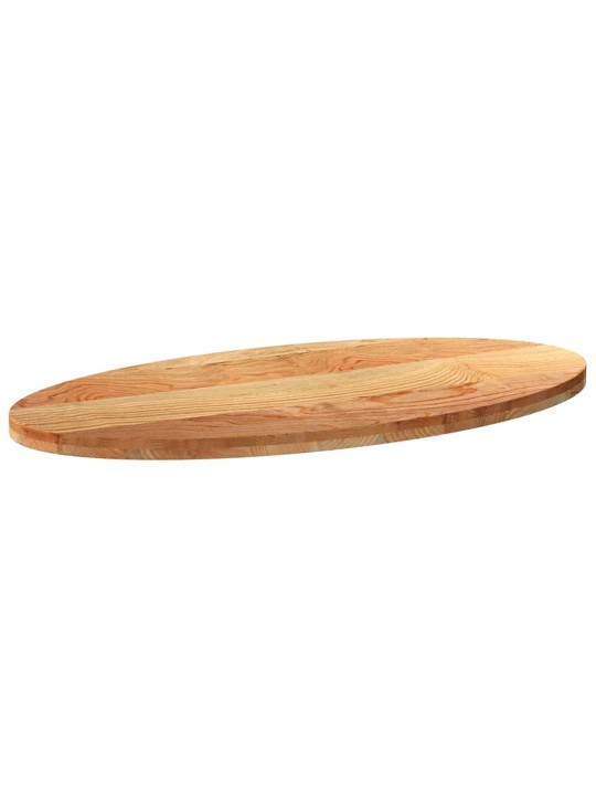 Pöytälevy vaaleanruskea 120x60x4 cm massiivipuu tammi soikea