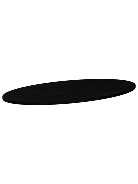 Pöytälevy tummanruskea 100x50x2 cm massiivipuu tammi soikea