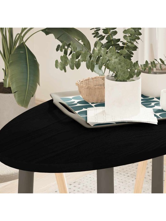 Pöytälevy tummanruskea 100x50x2 cm massiivipuu tammi soikea
