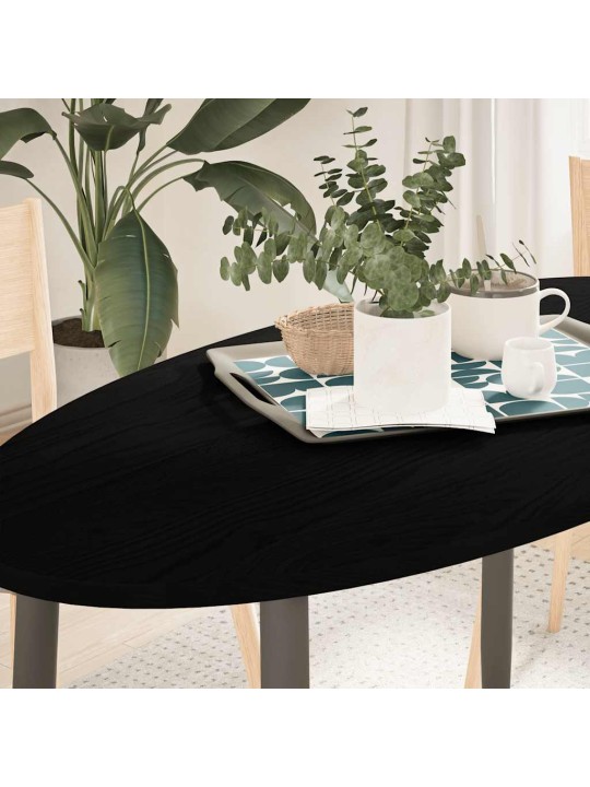 Pöytälevy tummanruskea 120x60x2 cm massiivipuu tammi soikea