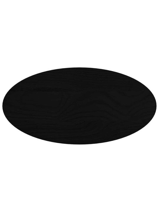 Pöytälevy tummanruskea 80x40x4 cm massiivipuu tammi soikea