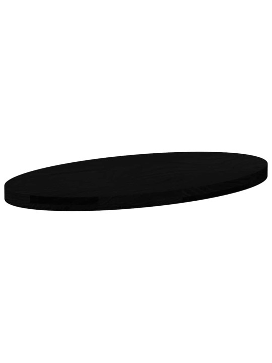 Pöytälevy tummanruskea 80x40x4 cm massiivipuu tammi soikea