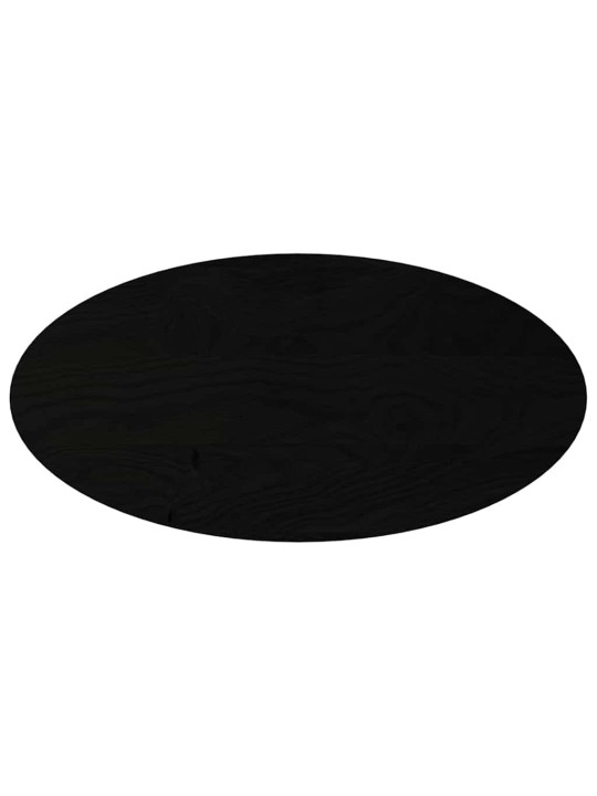 Pöytälevy tummanruskea 100x50x4 cm massiivipuu tammi soikea