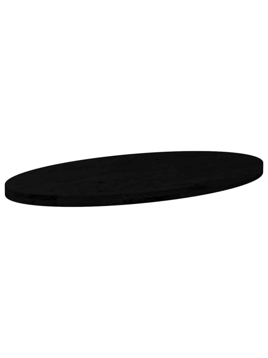 Pöytälevy tummanruskea 100x50x4 cm massiivipuu tammi soikea