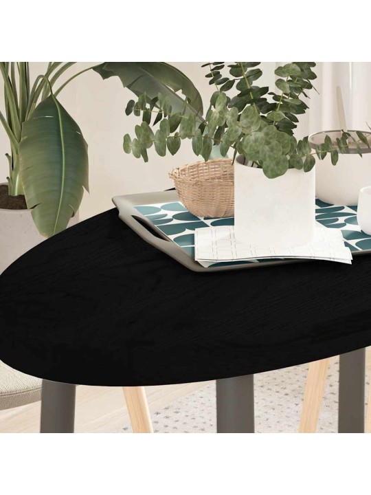 Pöytälevy tummanruskea 100x50x4 cm massiivipuu tammi soikea