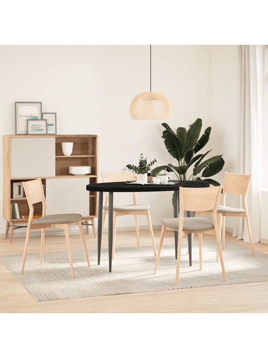 Pöytälevy tummanruskea 120x60x4 cm massiivipuu tammi soikea