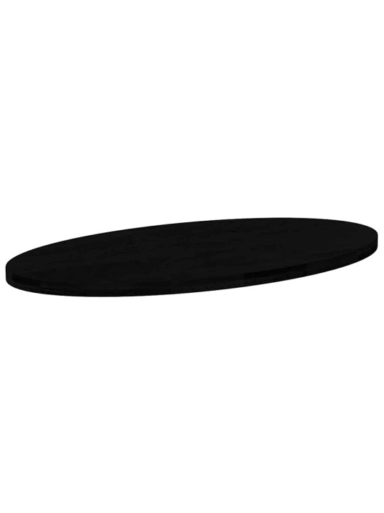 Pöytälevy tummanruskea 120x60x4 cm massiivipuu tammi soikea