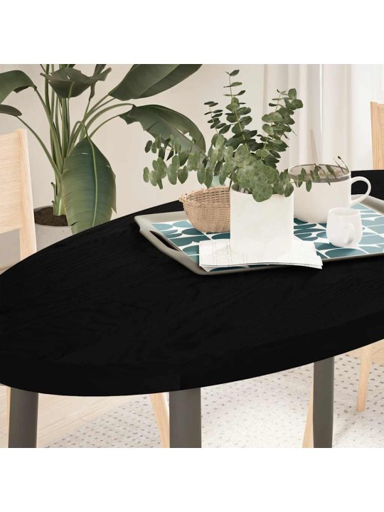 Pöytälevy tummanruskea 120x60x4 cm massiivipuu tammi soikea