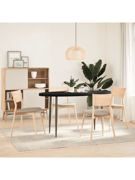 Pöytälevy tummanruskea 140x60x4 cm massiivipuu tammi soikea