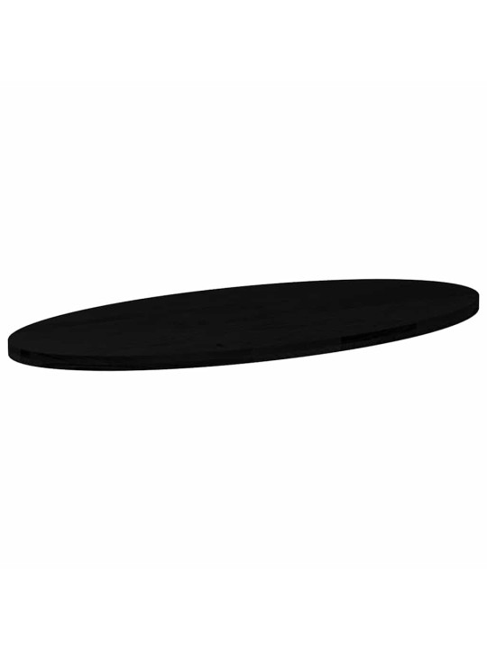 Pöytälevy tummanruskea 140x60x4 cm massiivipuu tammi soikea