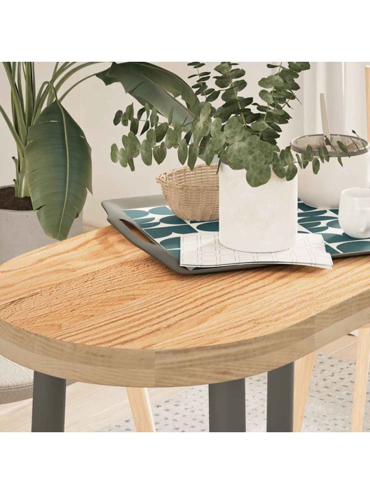 Pöytälevy 80x40x4 cm massiivipuuta tammi soikea