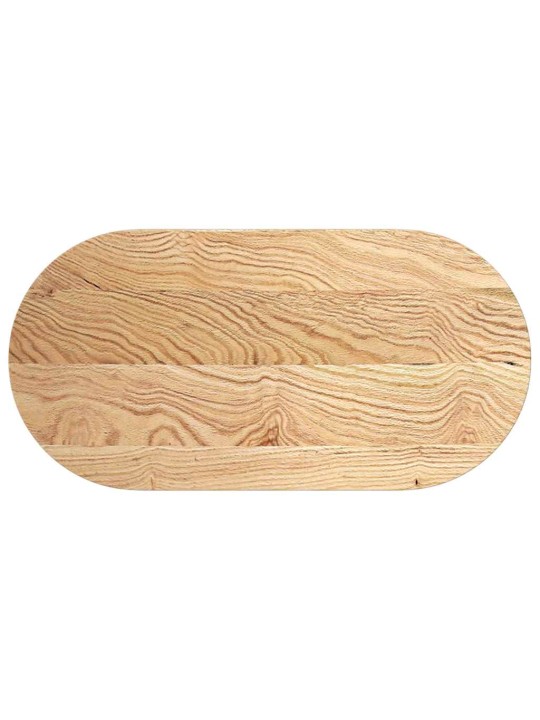 Pöytälevy 100x50x4 cm massiivipuuta tammi soikea