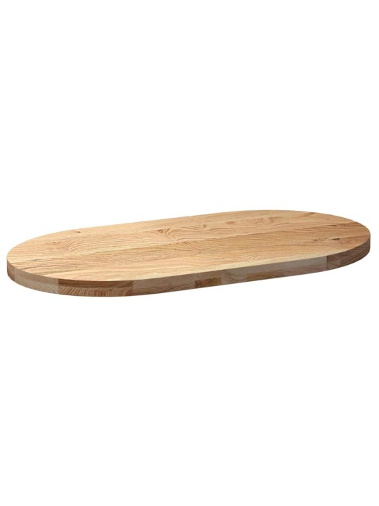 Pöytälevy 100x50x4 cm massiivipuuta tammi soikea