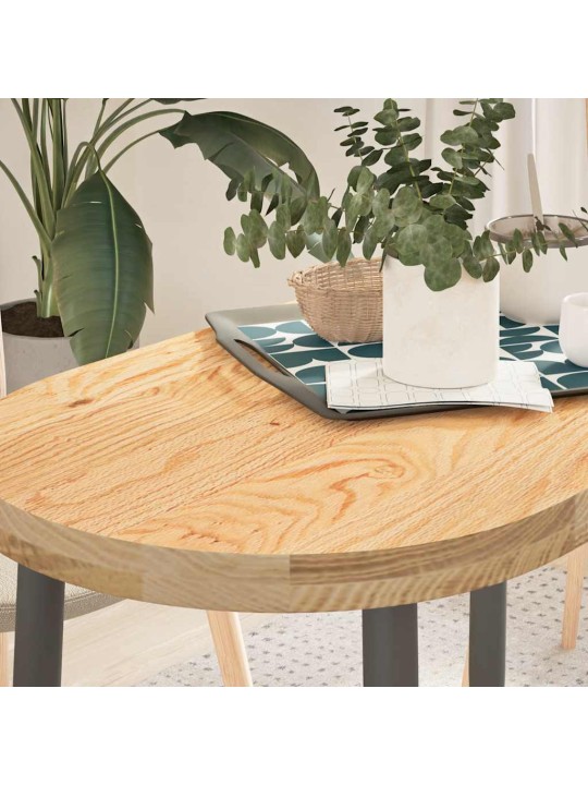 Pöytälevy 100x50x4 cm massiivipuuta tammi soikea