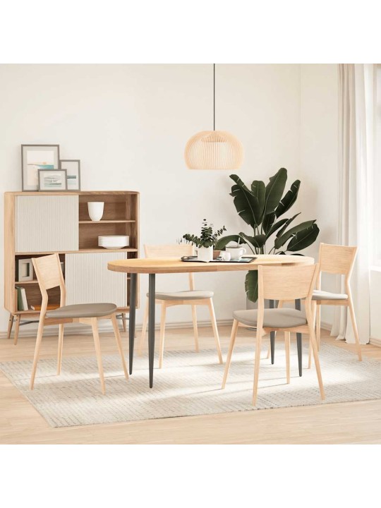 Pöytälevy 140x60x4 cm massiivipuuta tammi soikea