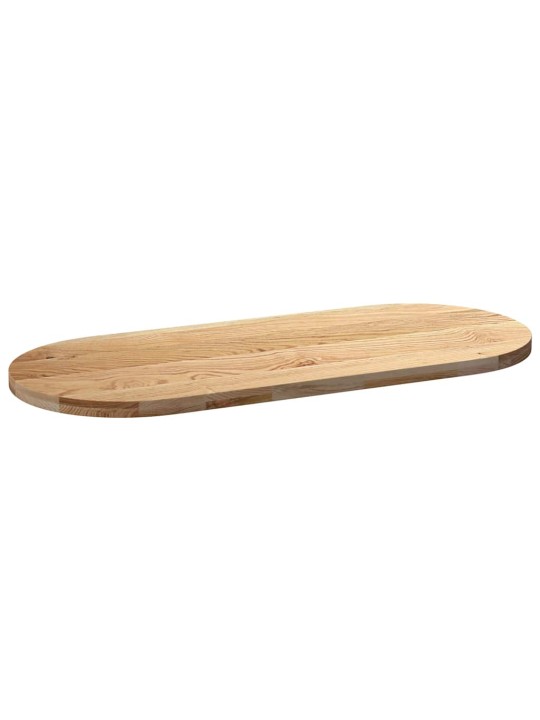 Pöytälevy 140x60x4 cm massiivipuuta tammi soikea