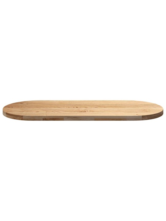 Pöytälevy 140x60x4 cm massiivipuuta tammi soikea