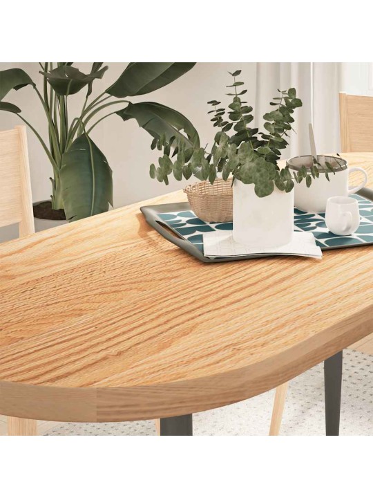 Pöytälevy 140x60x4 cm massiivipuuta tammi soikea