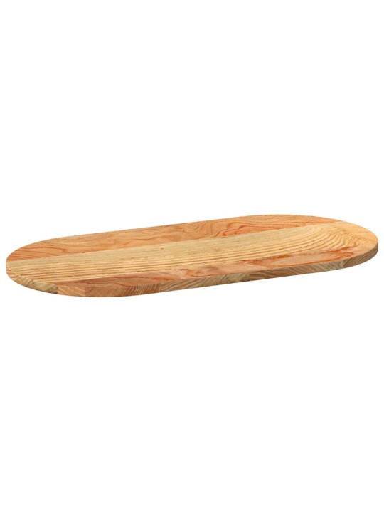 Pöytälevy vaaleanruskea 80x40x2 cm massiivipuu tammi soikea