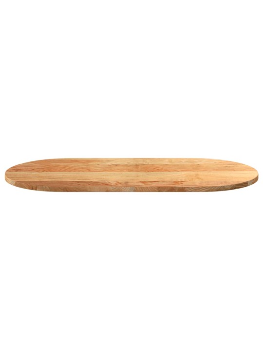 Pöytälevy vaaleanruskea 100x50x2 cm massiivipuu tammi soikea