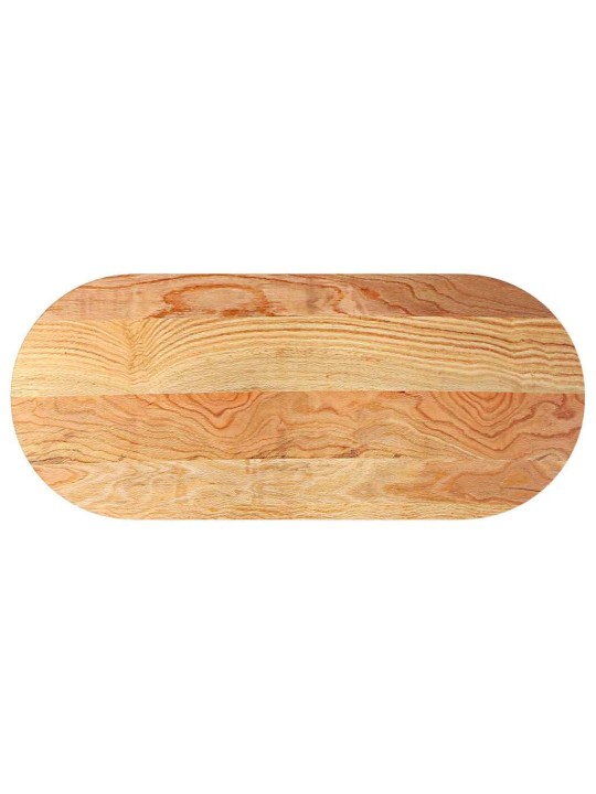 Pöytälevy vaaleanruskea 140x60x2 cm massiivipuu tammi soikea