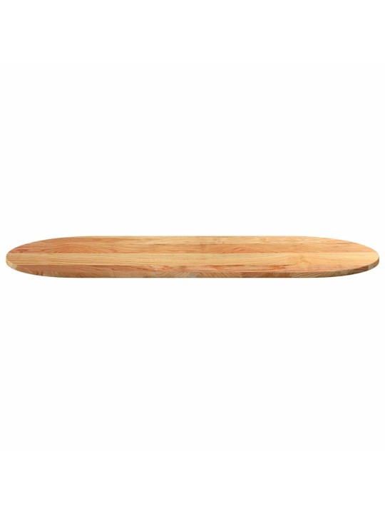Pöytälevy vaaleanruskea 140x60x2 cm massiivipuu tammi soikea