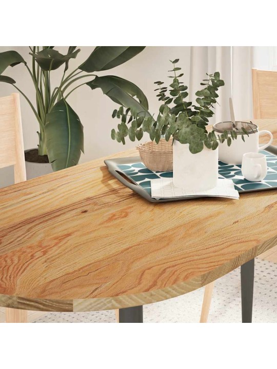 Pöytälevy vaaleanruskea 140x60x2 cm massiivipuu tammi soikea