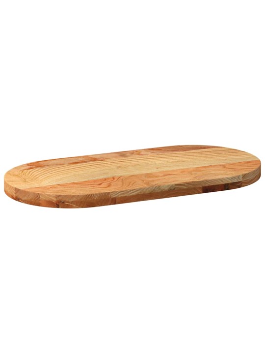 Pöytälevy vaaleanruskea 80x40x4 cm massiivipuu tammi soikea