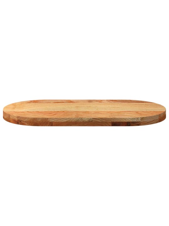 Pöytälevy vaaleanruskea 80x40x4 cm massiivipuu tammi soikea