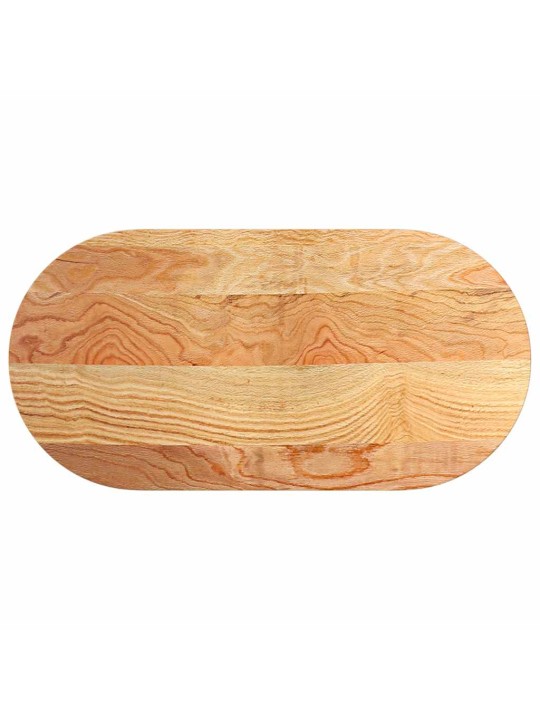 Pöytälevy vaaleanruskea 100x50x4 cm massiivipuu tammi soikea