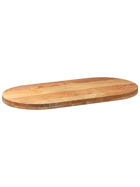 Pöytälevy vaaleanruskea 100x50x4 cm massiivipuu tammi soikea
