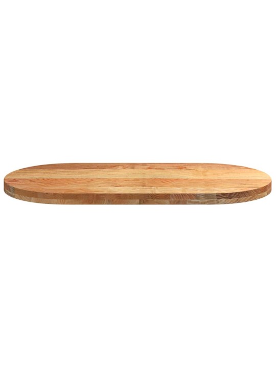 Pöytälevy vaaleanruskea 100x50x4 cm massiivipuu tammi soikea