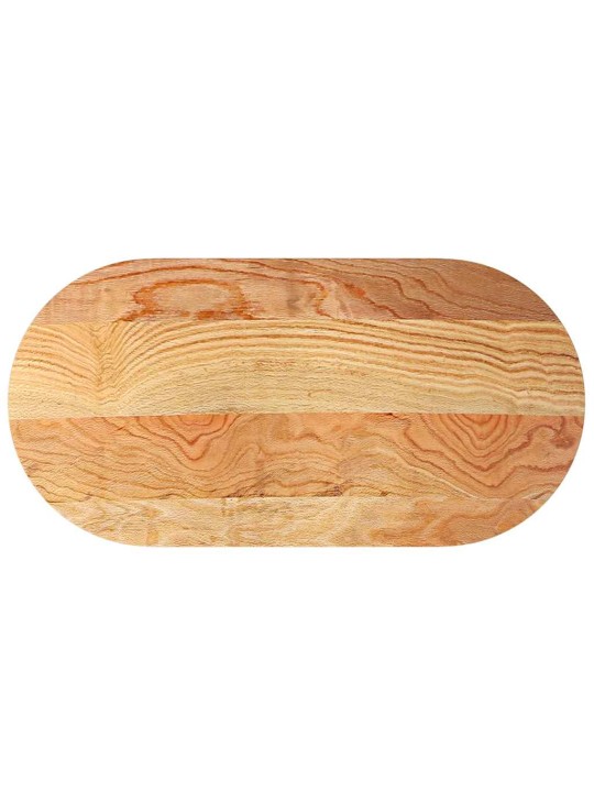 Pöytälevy vaaleanruskea 120x60x4 cm massiivipuu tammi soikea