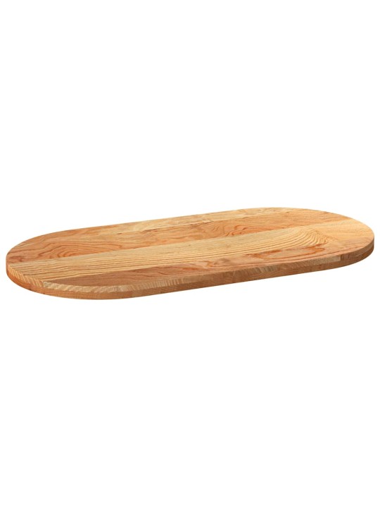 Pöytälevy vaaleanruskea 120x60x4 cm massiivipuu tammi soikea