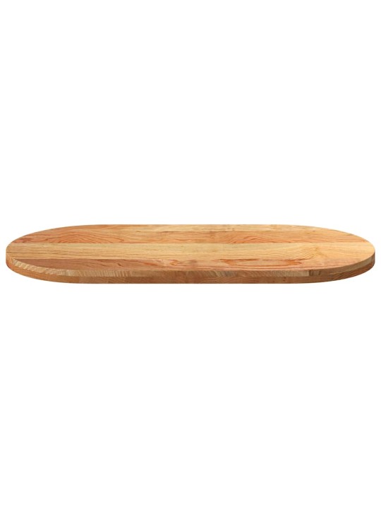 Pöytälevy vaaleanruskea 120x60x4 cm massiivipuu tammi soikea