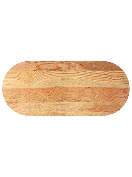 Pöytälevy vaaleanruskea 140x60x4 cm massiivipuu tammi soikea