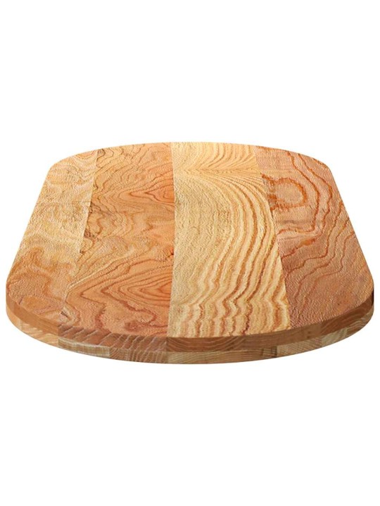 Pöytälevy vaaleanruskea 140x60x4 cm massiivipuu tammi soikea