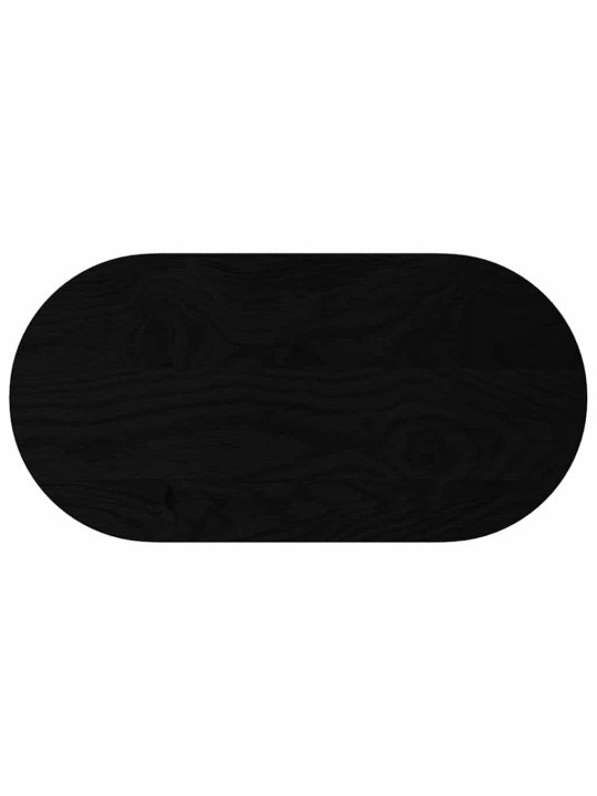 Pöytälevy tummanruskea 80x40x2 cm massiivipuu tammi soikea