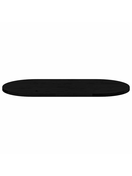 Pöytälevy tummanruskea 80x40x2 cm massiivipuu tammi soikea