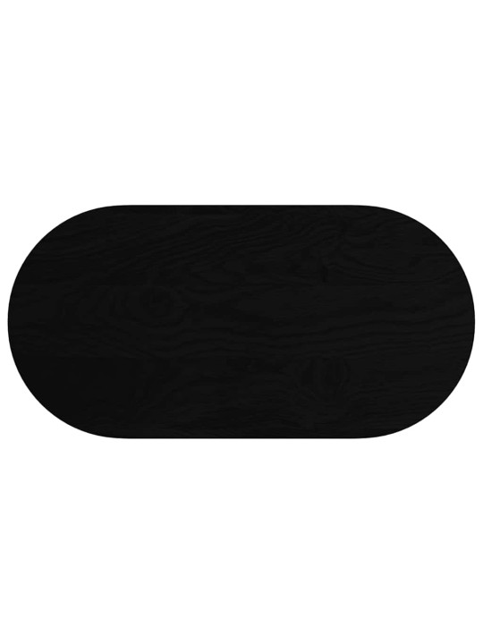 Pöytälevy tummanruskea 100x50x2 cm massiivipuu tammi soikea