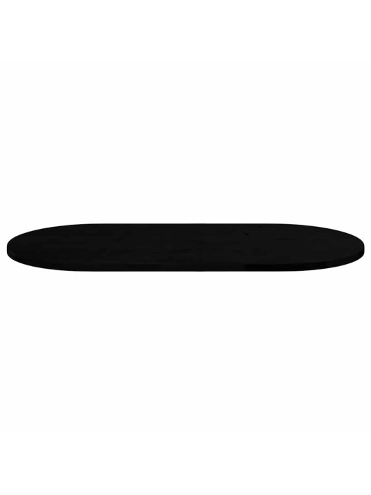 Pöytälevy tummanruskea 100x50x2 cm massiivipuu tammi soikea