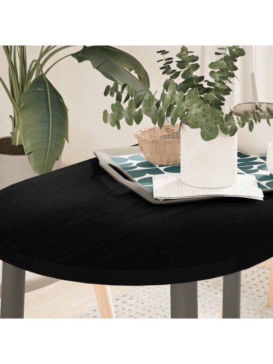 Pöytälevy tummanruskea 100x50x2 cm massiivipuu tammi soikea