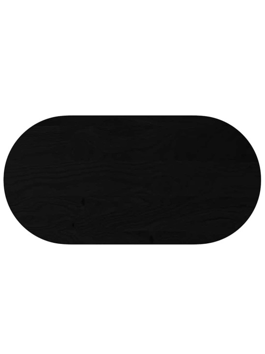 Pöytälevy tummanruskea 120x60x2 cm massiivipuu tammi soikea