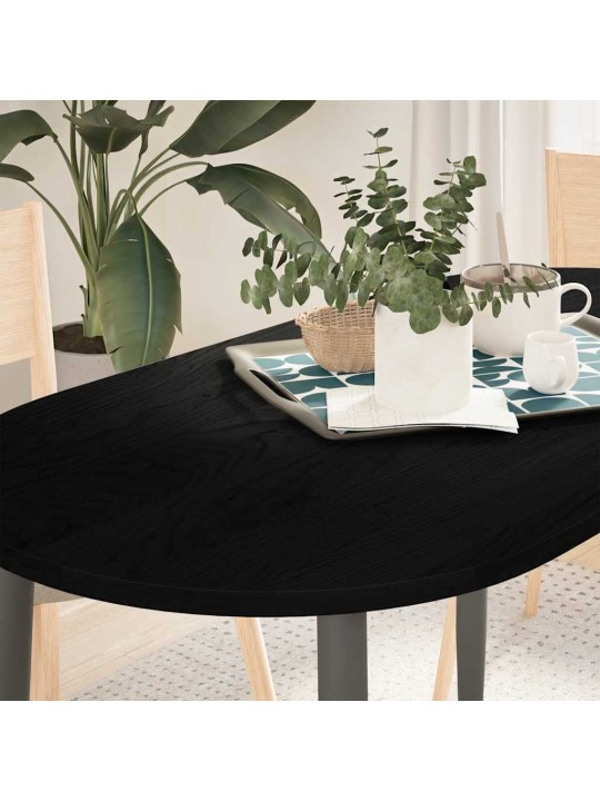 Pöytälevy tummanruskea 120x60x2 cm massiivipuu tammi soikea