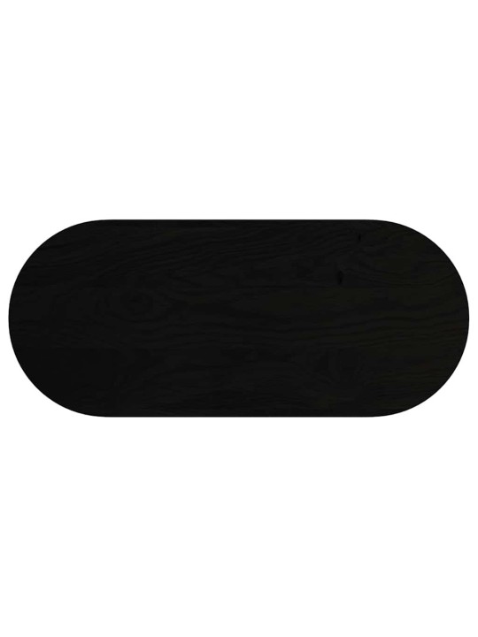 Pöytälevy tummanruskea 140x60x2 cm massiivipuu tammi soikea