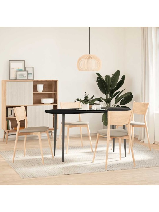 Pöytälevy tummanruskea 140x60x2 cm massiivipuu tammi soikea