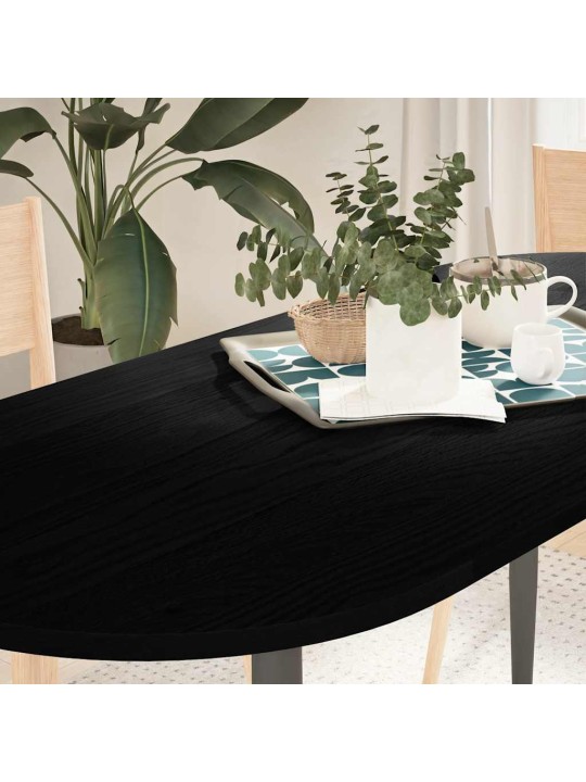 Pöytälevy tummanruskea 140x60x2 cm massiivipuu tammi soikea