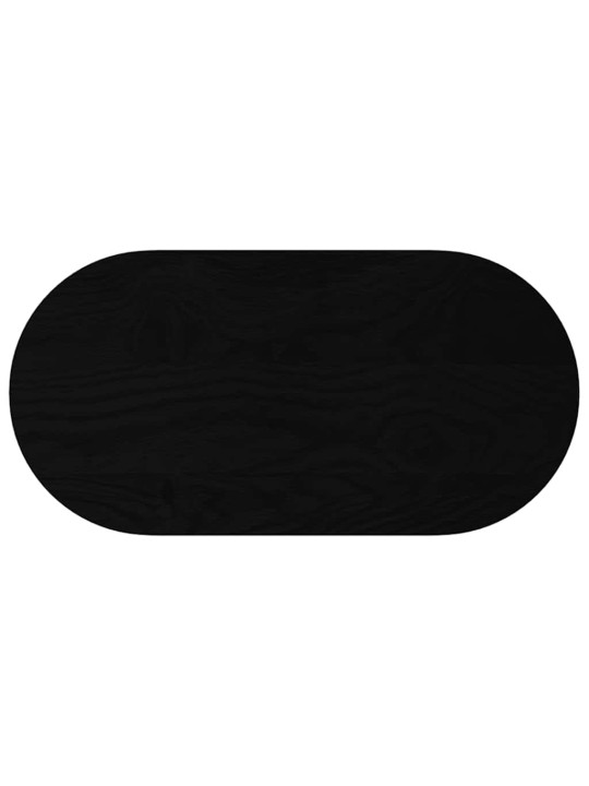 Pöytälevy tummanruskea 80x40x4 cm massiivipuu tammi soikea